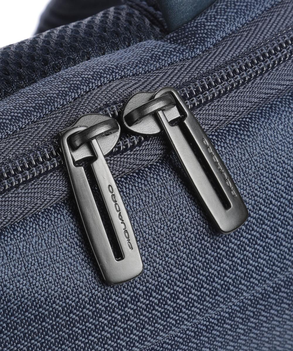 Zaini Piquadro Zaino Porta Pc Ipad In Tessuto Inserti Pelle Blu