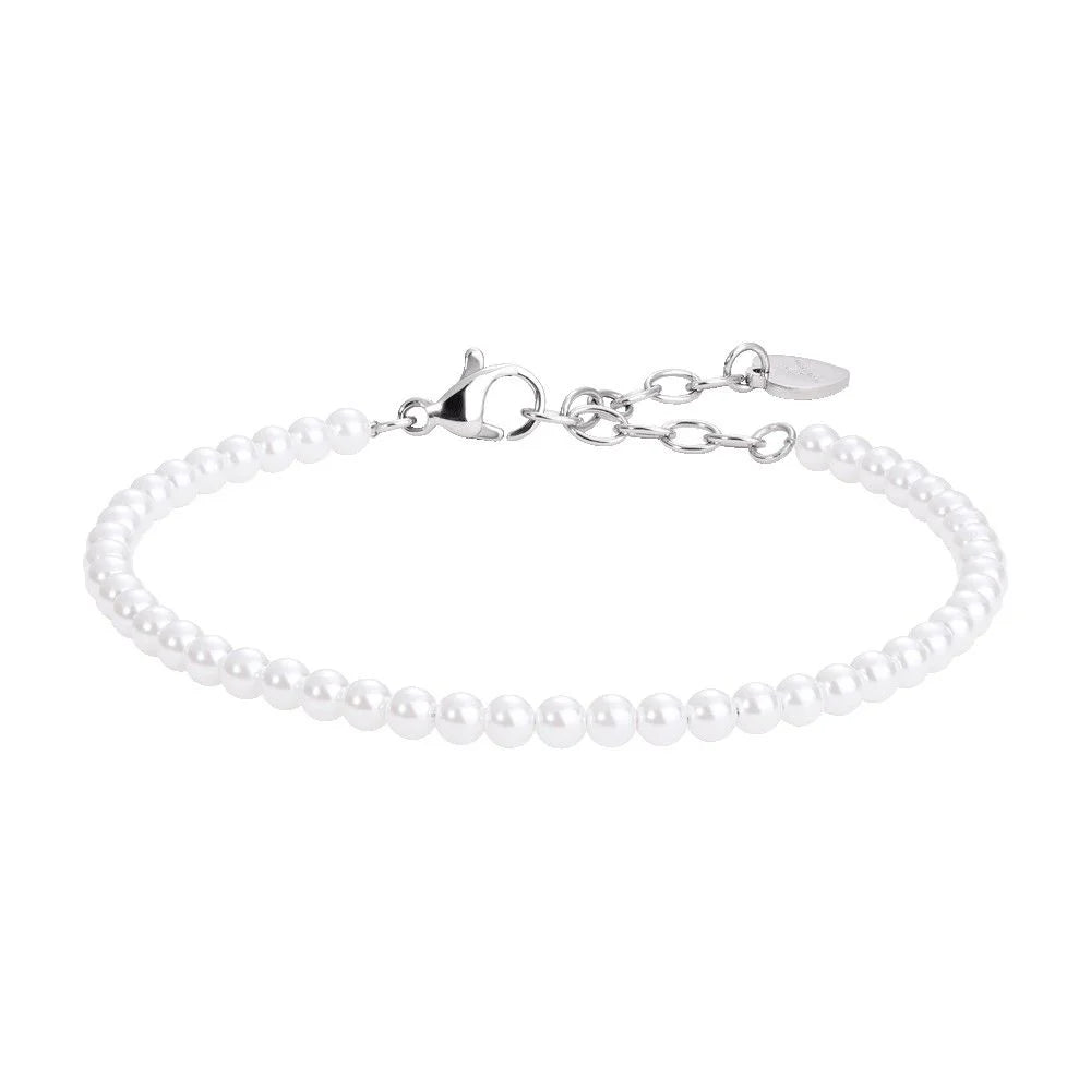Bracciale Luca Barra Acciaio Perle Sintetiche