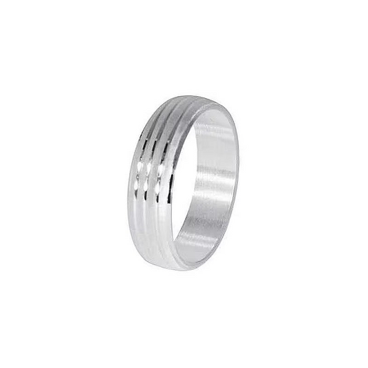 Anello Boccadamo Dafne Fedina Argento Con Righe - Misura 14