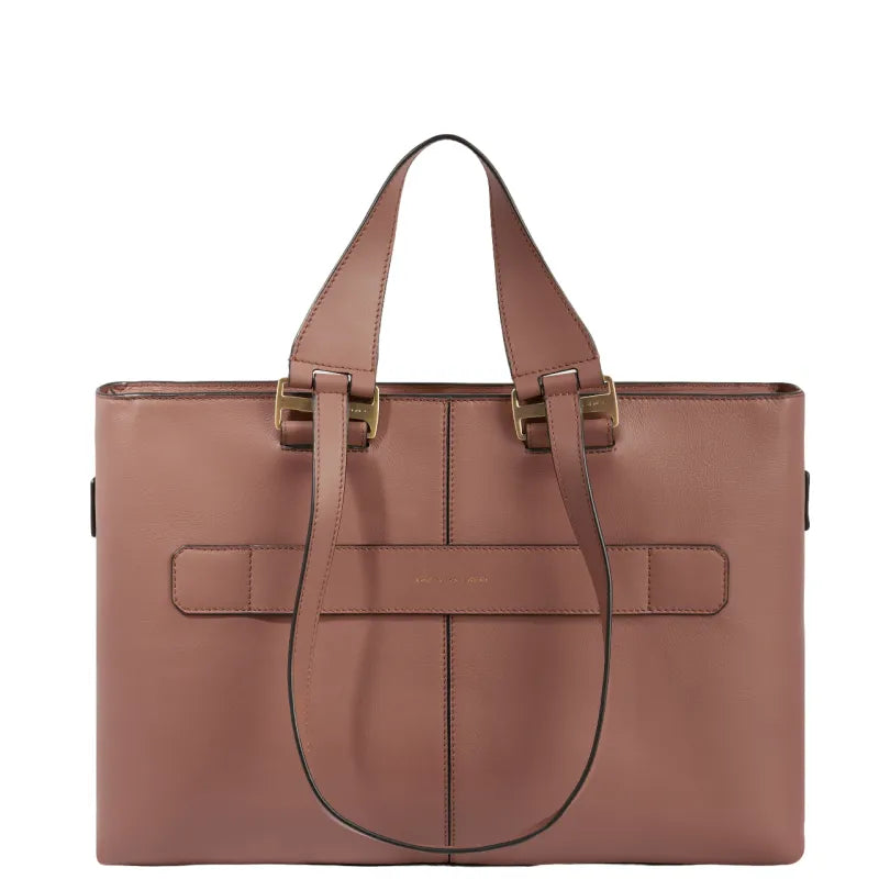 Borse Piquadro Borsa Donna Porta Pc Ipad Quattro Manici Pelle Marrone Chiaro