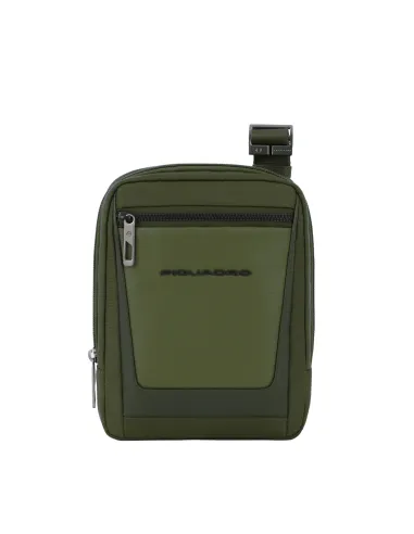 Borselli Piquadro Borsello Porta Ipad In Tessuto Ed Inserti Pelle Verde