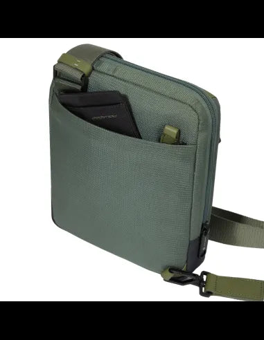 Borselli Piquadro Borsello Porta Ipad Mini In Tessuto ed Inserti Pelle Verde