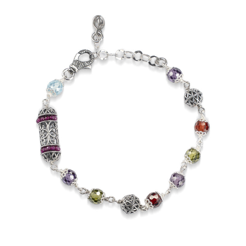 Bracciale Gerardo Sacco Iride Argento Brunito Cubic Zirconia Multicolor Sinacoli e Lanterna Mediterranea