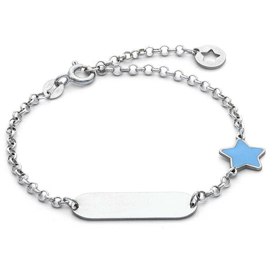 Bracciale Comete Kids Argento Piastrina e Stella Azzurra