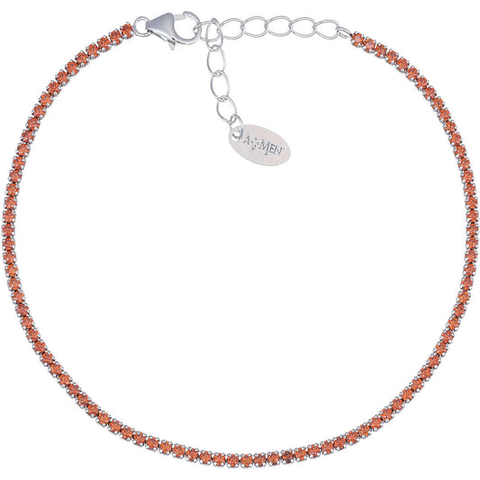 Bracciale Amen Tennis Mania Argento Zirconi Arancioni