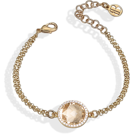 Bracciale Boccadamo Mediterranea Sharada Bronzo Pvd Oro e Cristallo Contornato
