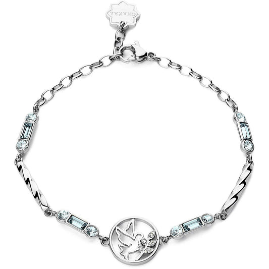 Bracciale Brosway Chakra Simboli In Acciaio Cristalli Azzurri