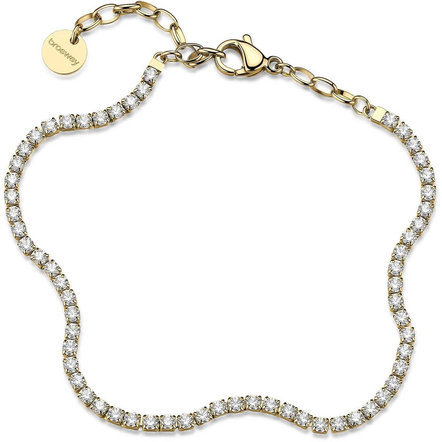 Bracciale Tennis Brosway Desideri Pvd Oro Ondulato Cubic Zirconia