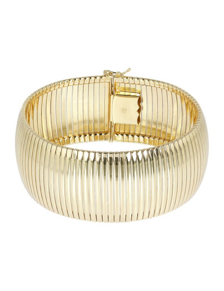 Bracciale Etrusca Gioielli Lega Golden Placcata Oro 18 Kt Cleopatra Fascia Grande