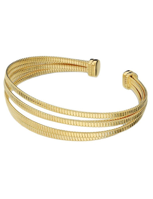 Bracciale Rigido Etrusca Lega Golden Placcata Oro 18 Kt Multifilo Tubogas