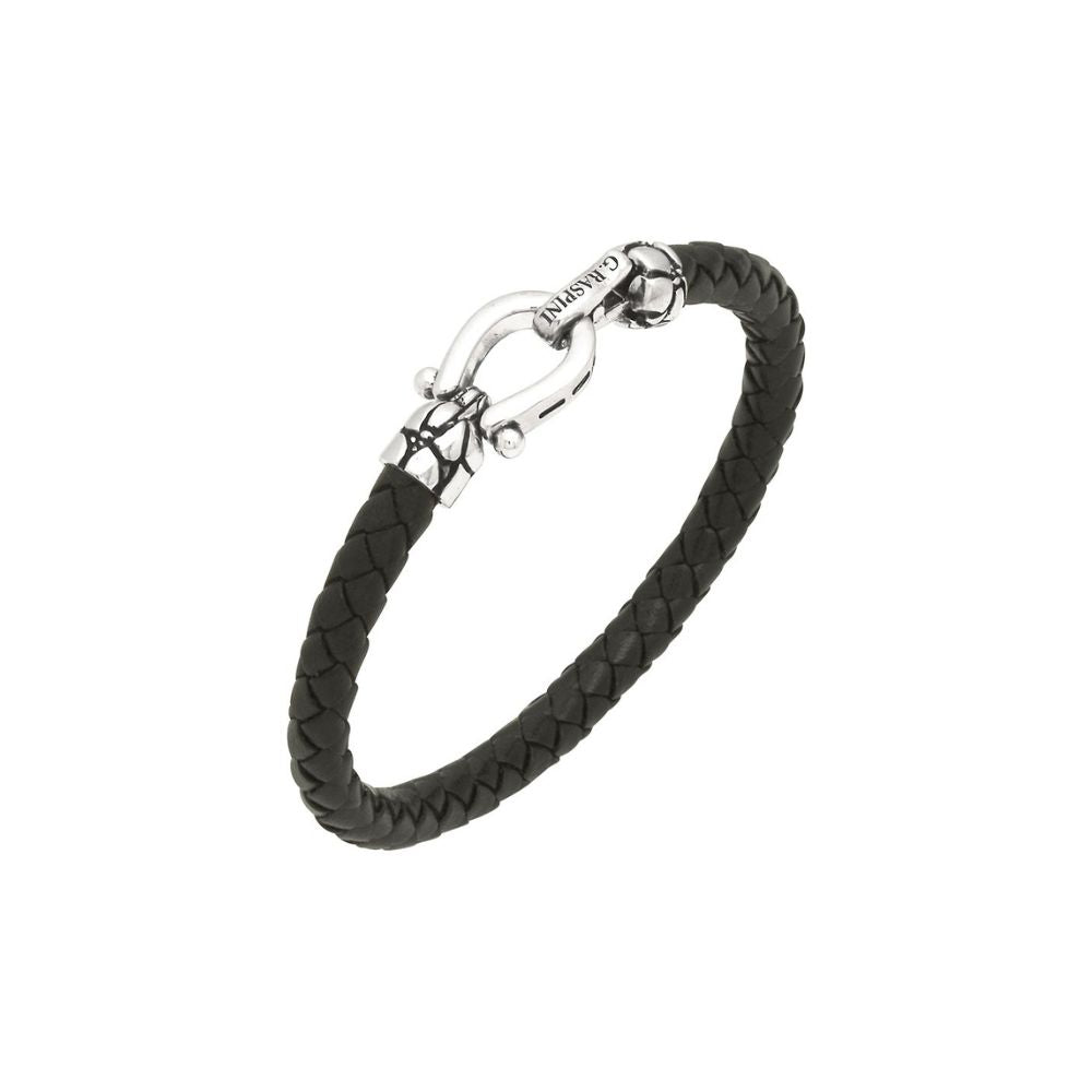 Bracciale Uomo Giovanni Raspini Croco Cuoio Nero