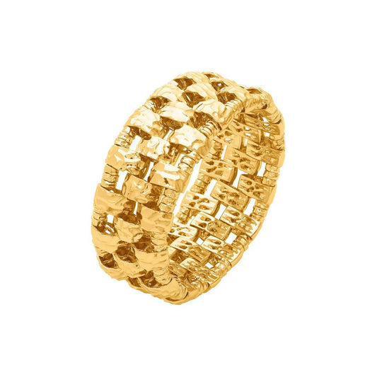 Bracciale a Maglia Elastica Giovanni Raspini Nomad Lola Bronzo Bagno D'Oro 18 Kt