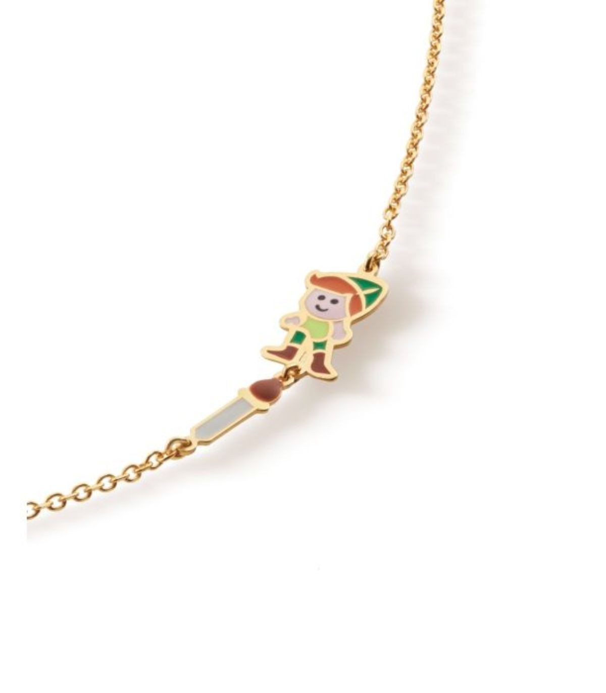 Bracciale Lebebé Prime Gioie Fiabe Oro Giallo 9 Kt Peter Pan Smalto Multicolor