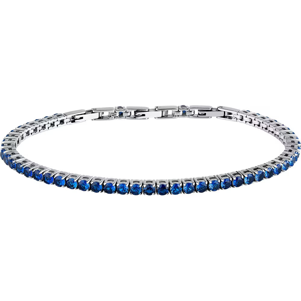 Bracciale Morellato Club Acciaio Tennis Cristalli Blu
