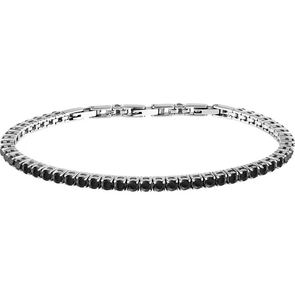 Bracciale Tennis Morellato Club Acciaio Cristalli Neri