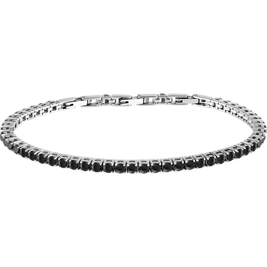Bracciale Tennis Morellato Club Acciaio Cristalli Neri