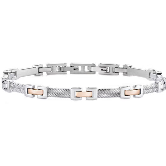 Bracciale Uomo Morellato Cross Acciaio/Pvd Oro Rosa