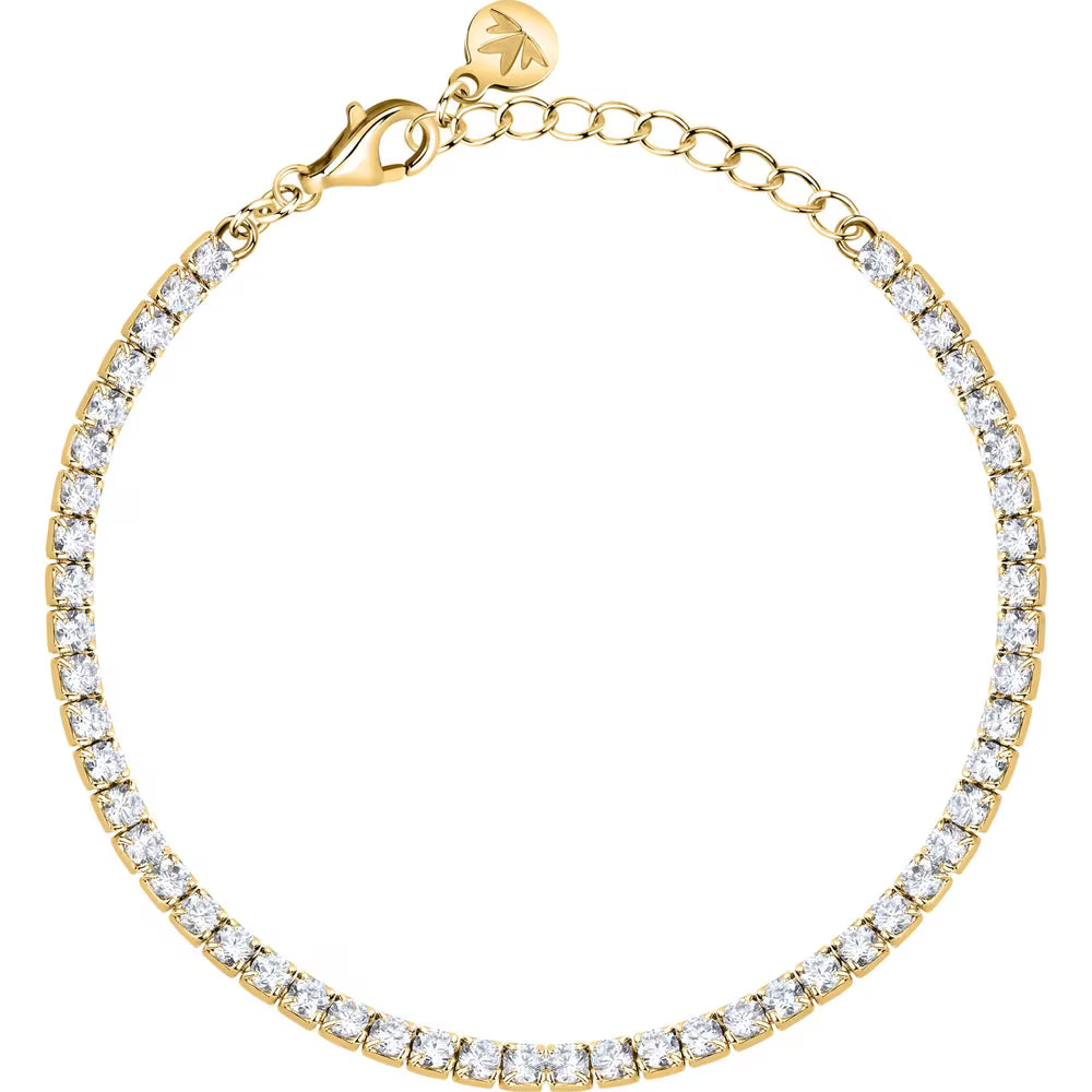 Bracciale Tennis Morellato Infinito Argento Dorato Zirconi