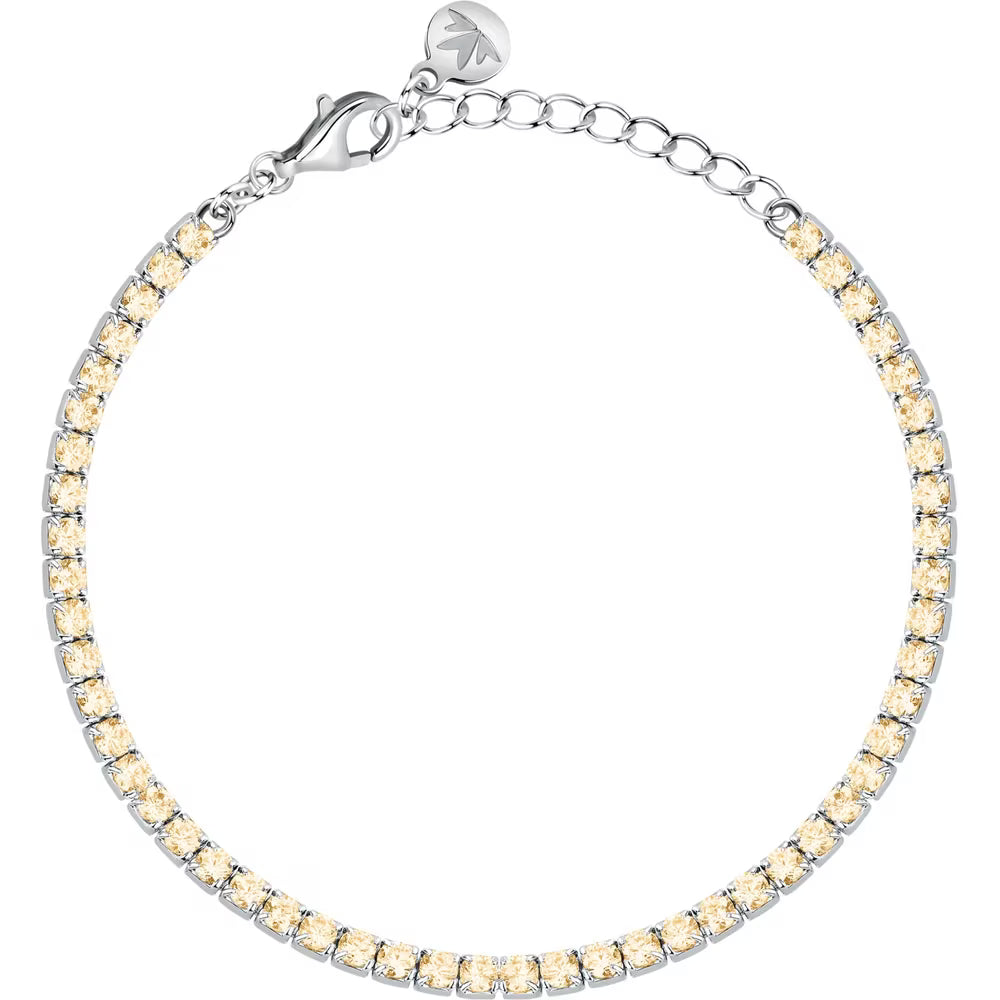 Bracciale Tennis Morellato Infinito Argento Zirconi Gialli