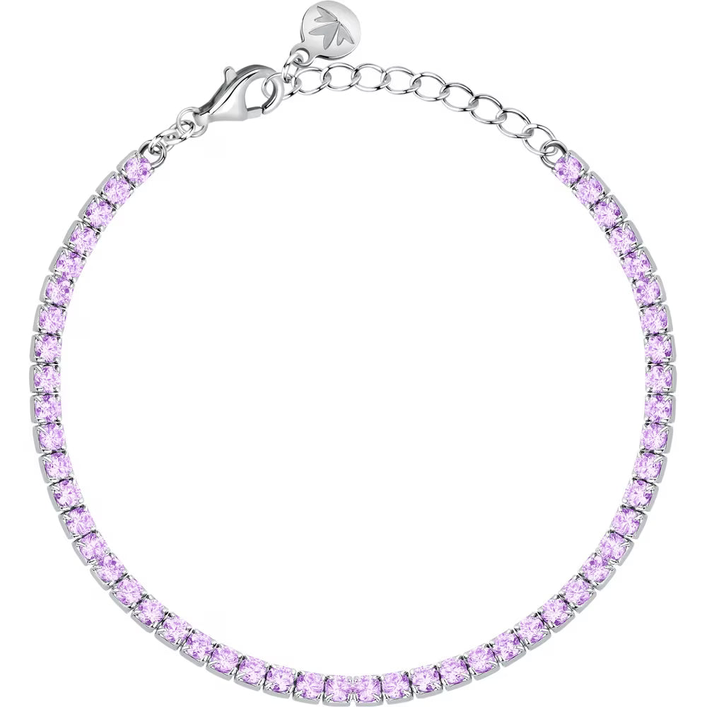 Bracciale Tennis Morellato Infinito Argento Zirconi Viola