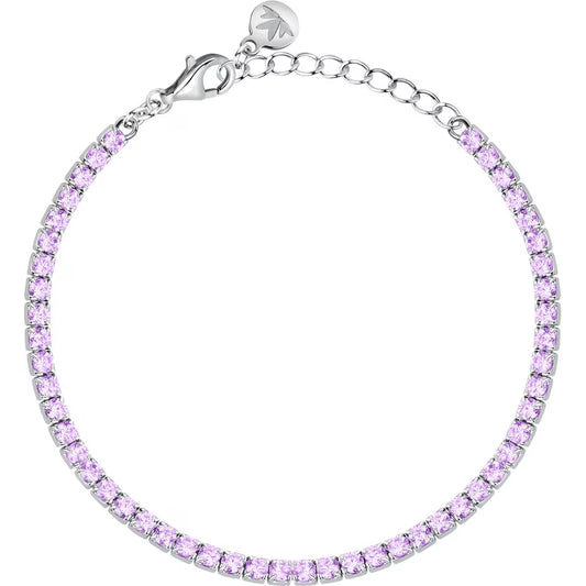 Bracciale Tennis Morellato Infinito Argento Zirconi Viola