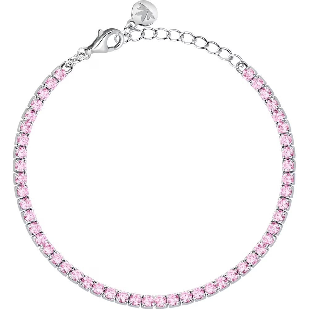 Bracciale Tennis Morellato Infinito Argento Zirconi Rosa