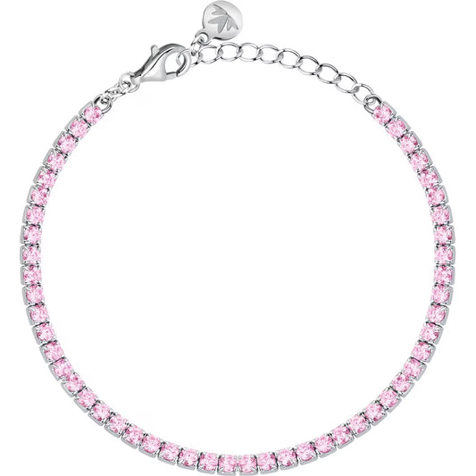 Bracciale Tennis Morellato Infinito Argento Zirconi Rosa