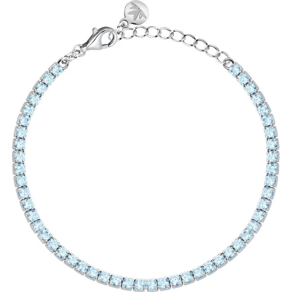 Bracciale Morellato Infinito Argento Tennis Zirconi Azzurri