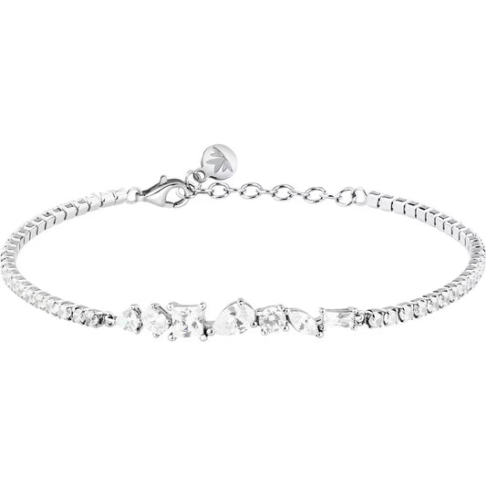 Bracciale Morellato Riflessi Argento Tennis Zirconi E Centrali Taglio Geometrico