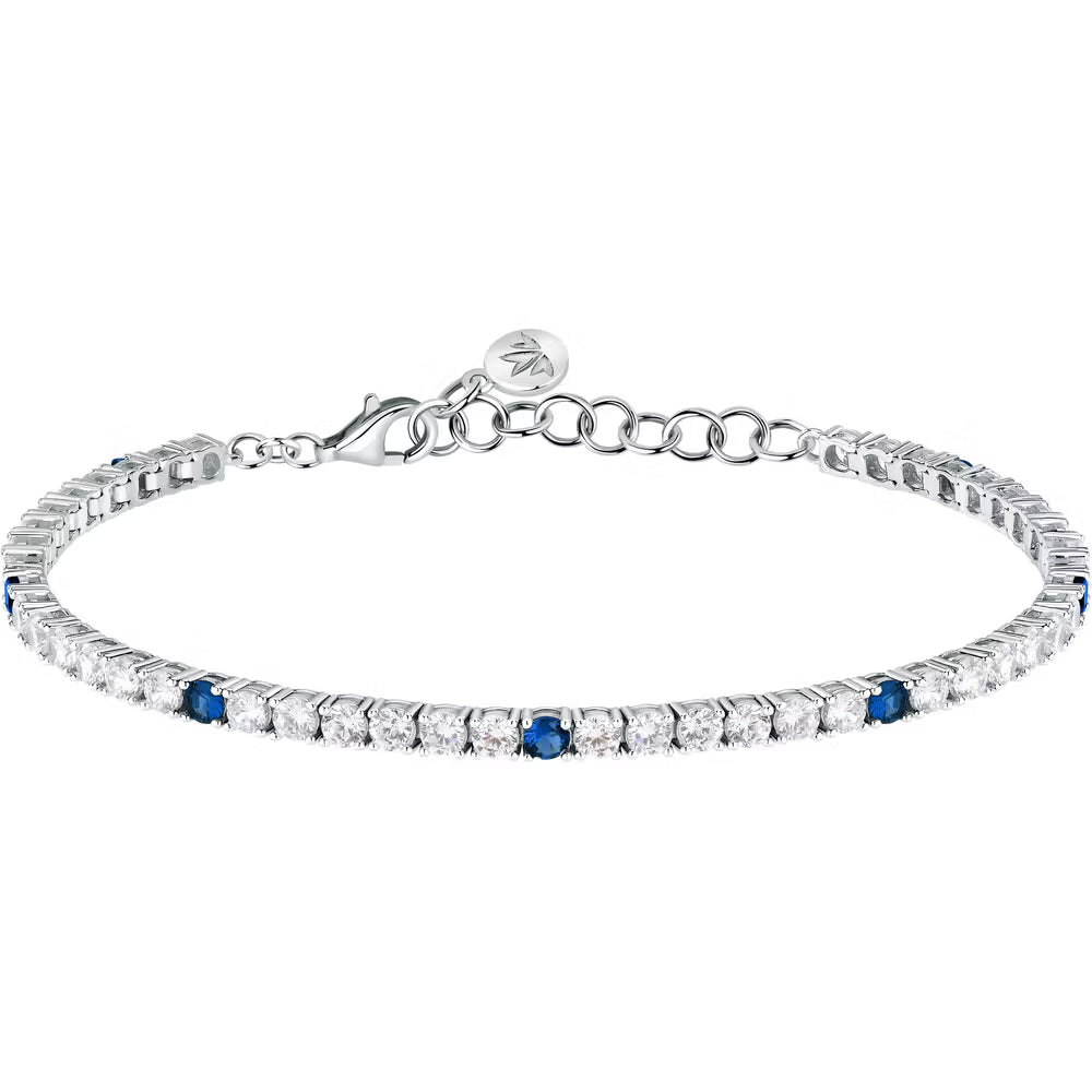 Bracciale Morellato Tesori Argento Tennis Zirconi Bianchi/Blu