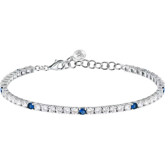 Bracciale Morellato Tesori Argento Tennis Zirconi Bianchi/Blu