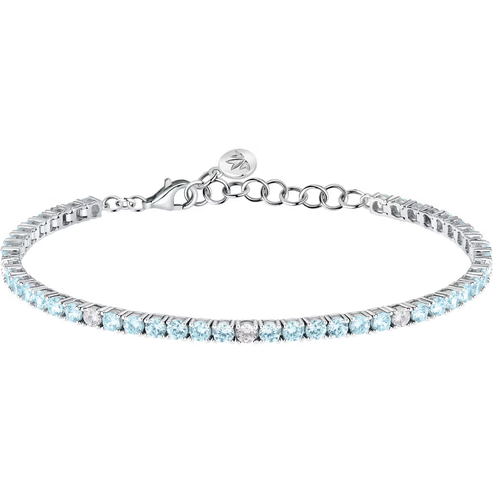 Bracciale Tennis Morellato Tesori Argento Zirconi Blu/Bianchi