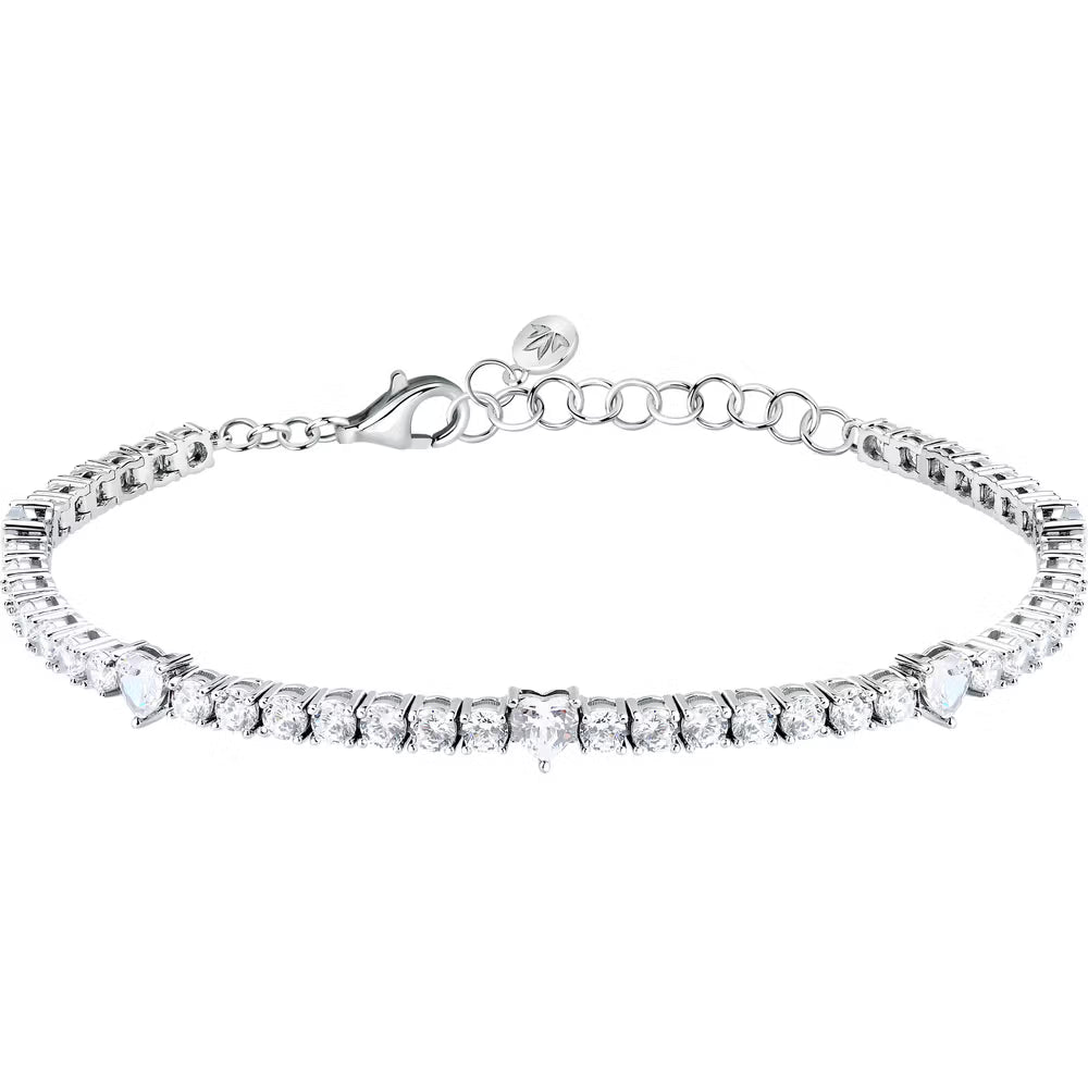 Bracciale Tennis Morellato Tesori Argento Zirconi + 5 Cuori