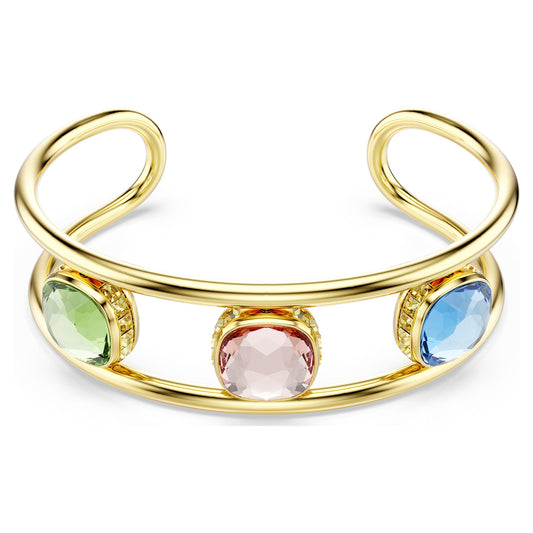 Bracciale rigido Swarovski Chroma Taglio Cushion, Multicolore, Placcato color oro