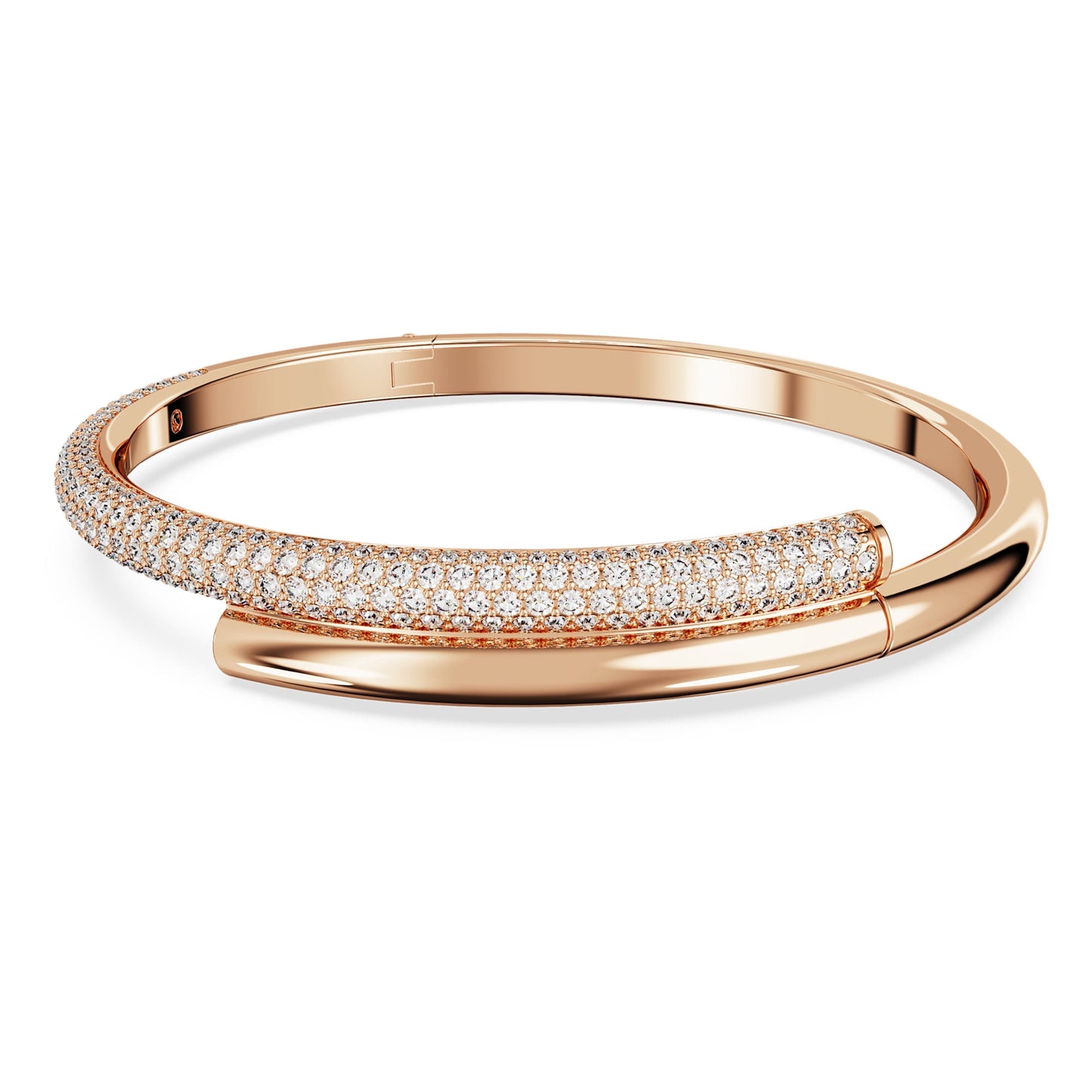 Bracciale rigido Swarovski Dextera Chiusura magnetica, Bianco, Placcato color oro rosa