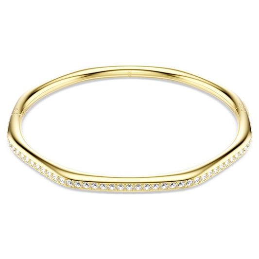 Bracciale Rigido Swarovski Dextera Forma ottagonale, Taglio Round, Bianco, Placcato color oro - Misura S