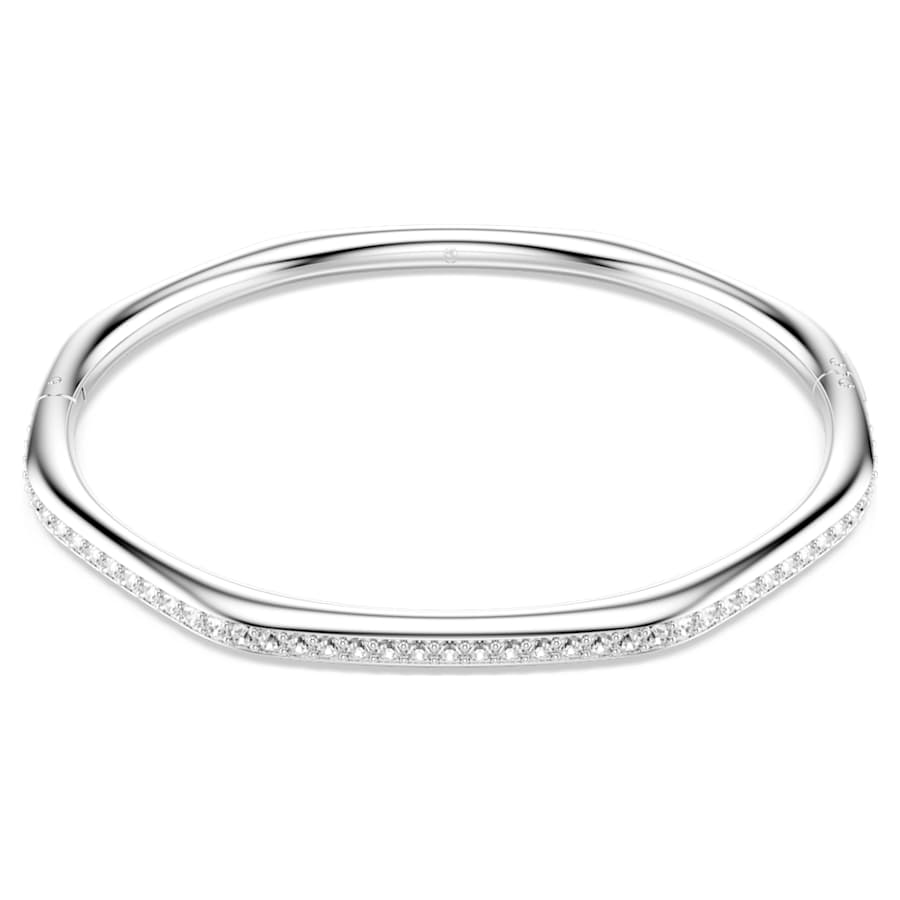 Bracciale Rigido Swarovski Dextera Forma ottagonale, Taglio Round, Bianco, Placcato rodio - Misura M
