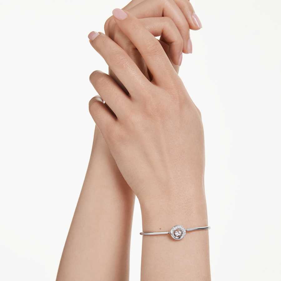 Bracciale Swarovski Dextera Taglio Round, Bianco, Placcato rodio