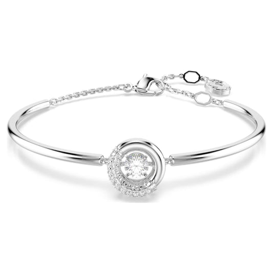 Bracciale Swarovski Dextera Taglio Round, Bianco, Placcato rodio