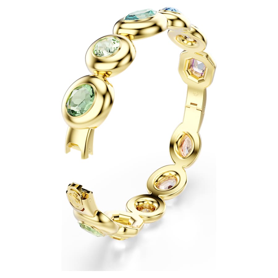 Bracciale Rigido Swarovski Gema Taglio misto, Multicolore, Placcato color oro - Misura M