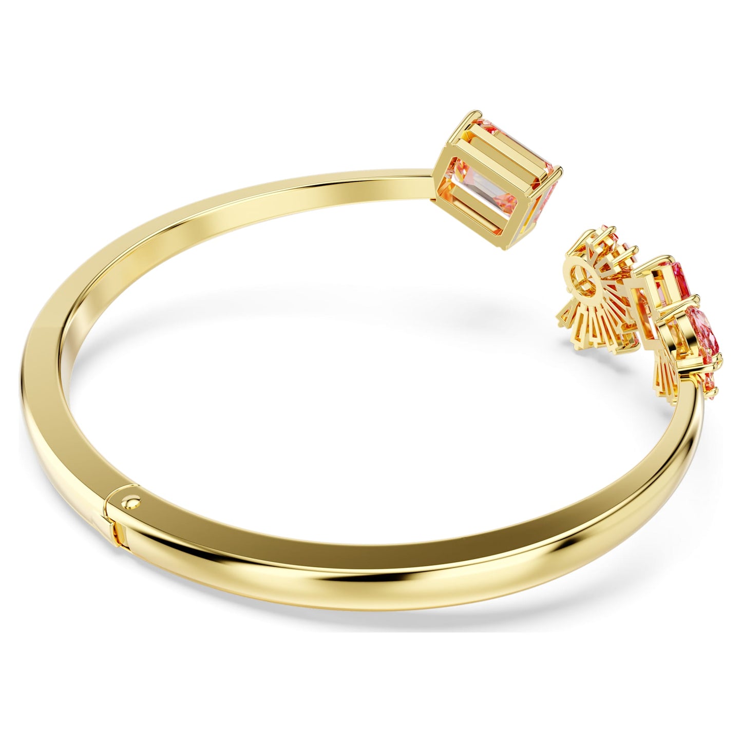 Bracciale rigido Swarovski Gema Taglio misto, Rosa, Placcato color oro