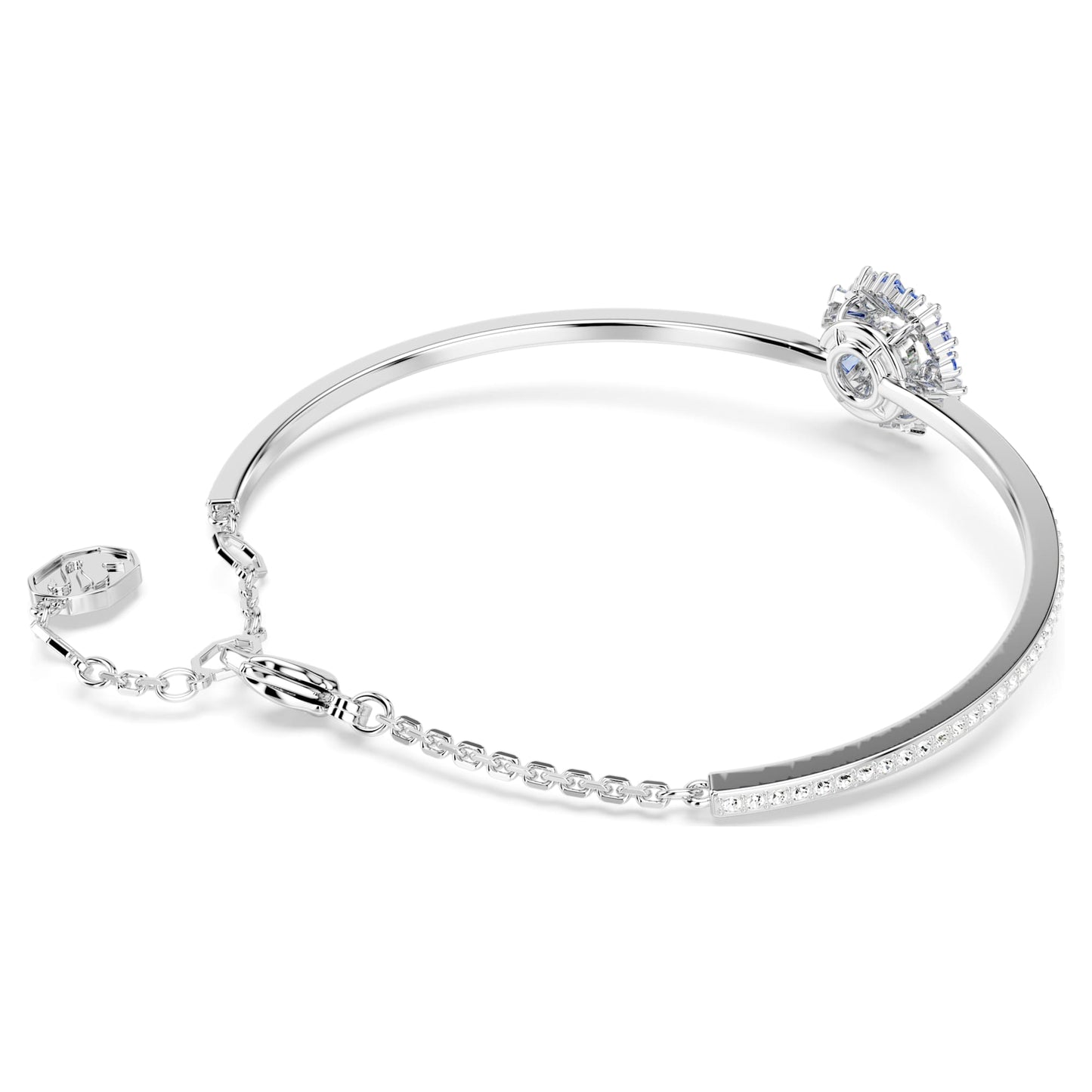 Bracciale rigido Swarovski Idyllia Fiore, Blu, Placcato rodio