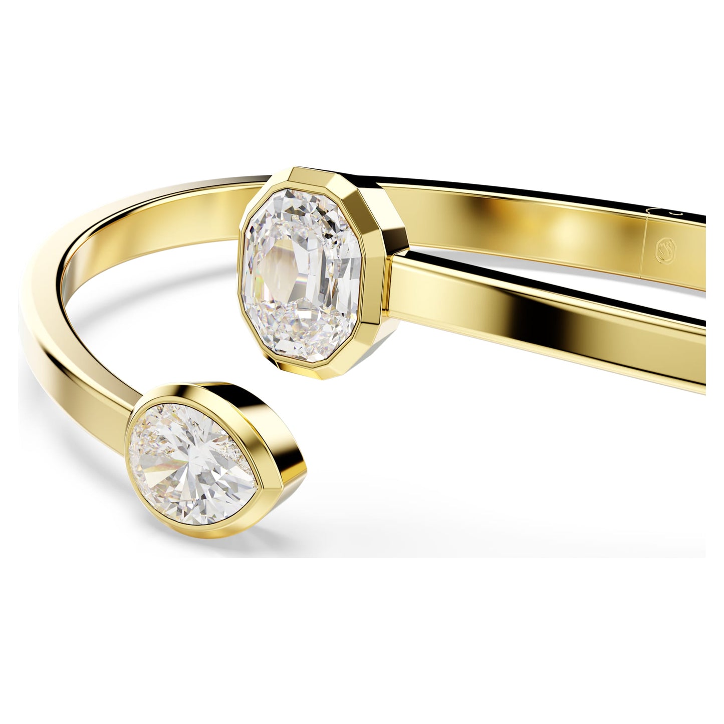 Bracciale rigido Swarovski Imber Taglio misto, Bianco, Placcato color oro