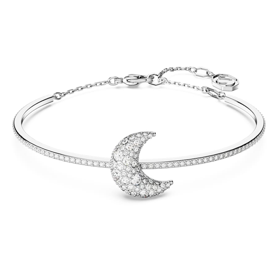 Bracciale Rigido Swarovski Sublima Luna, Bianco, Placcato rodio