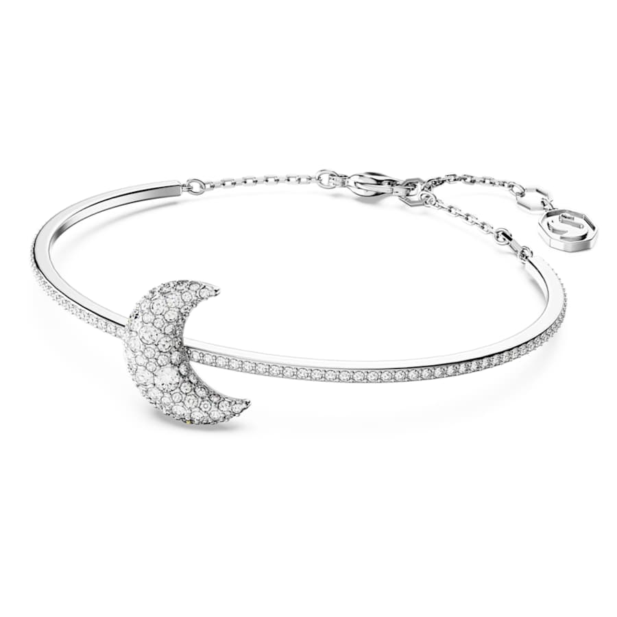 Bracciale Rigido Swarovski Sublima Luna, Bianco, Placcato rodio