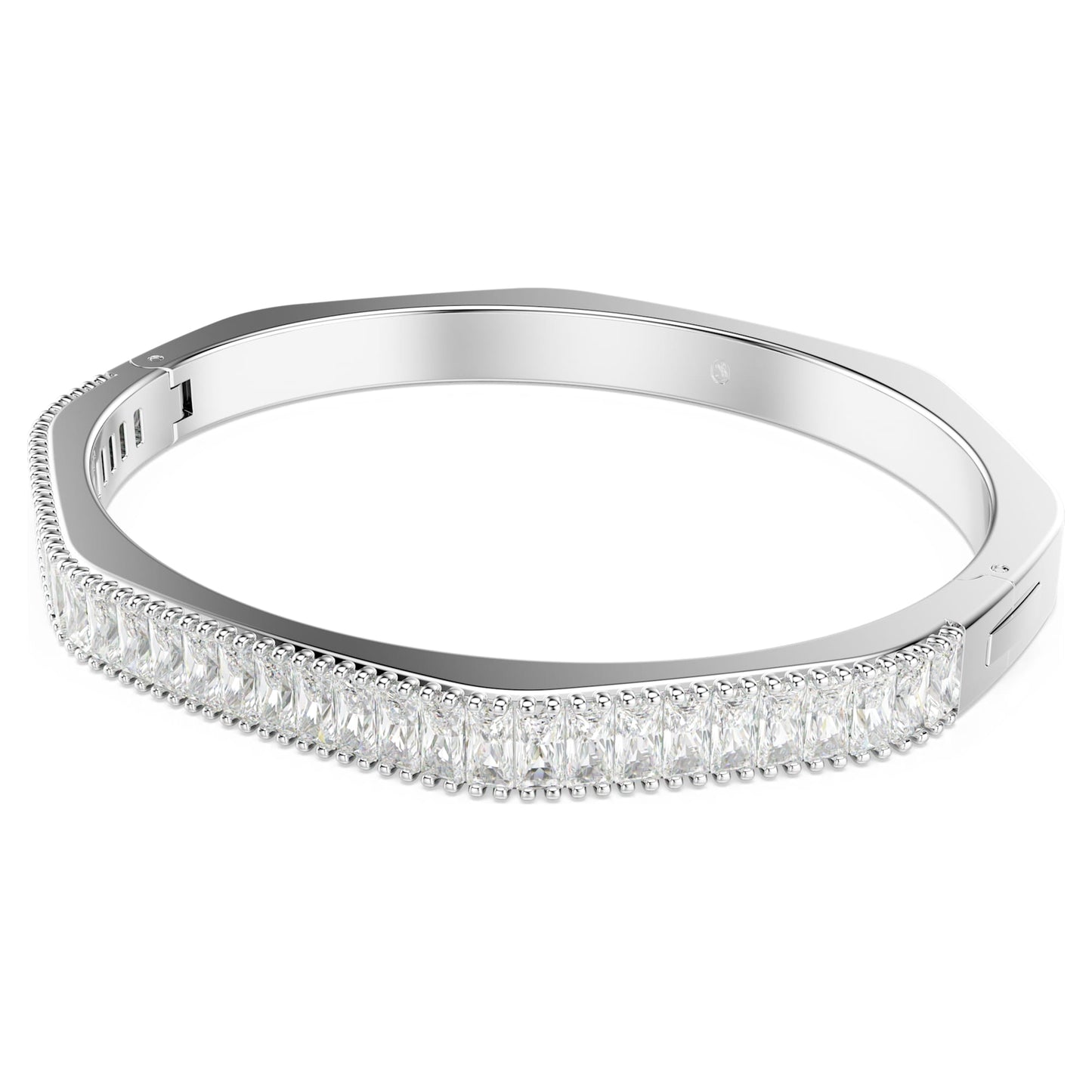 Bracciale rigido Swarovski Matrix Taglio baguette, Forma ottagonale, Bianco, Placcato rodio