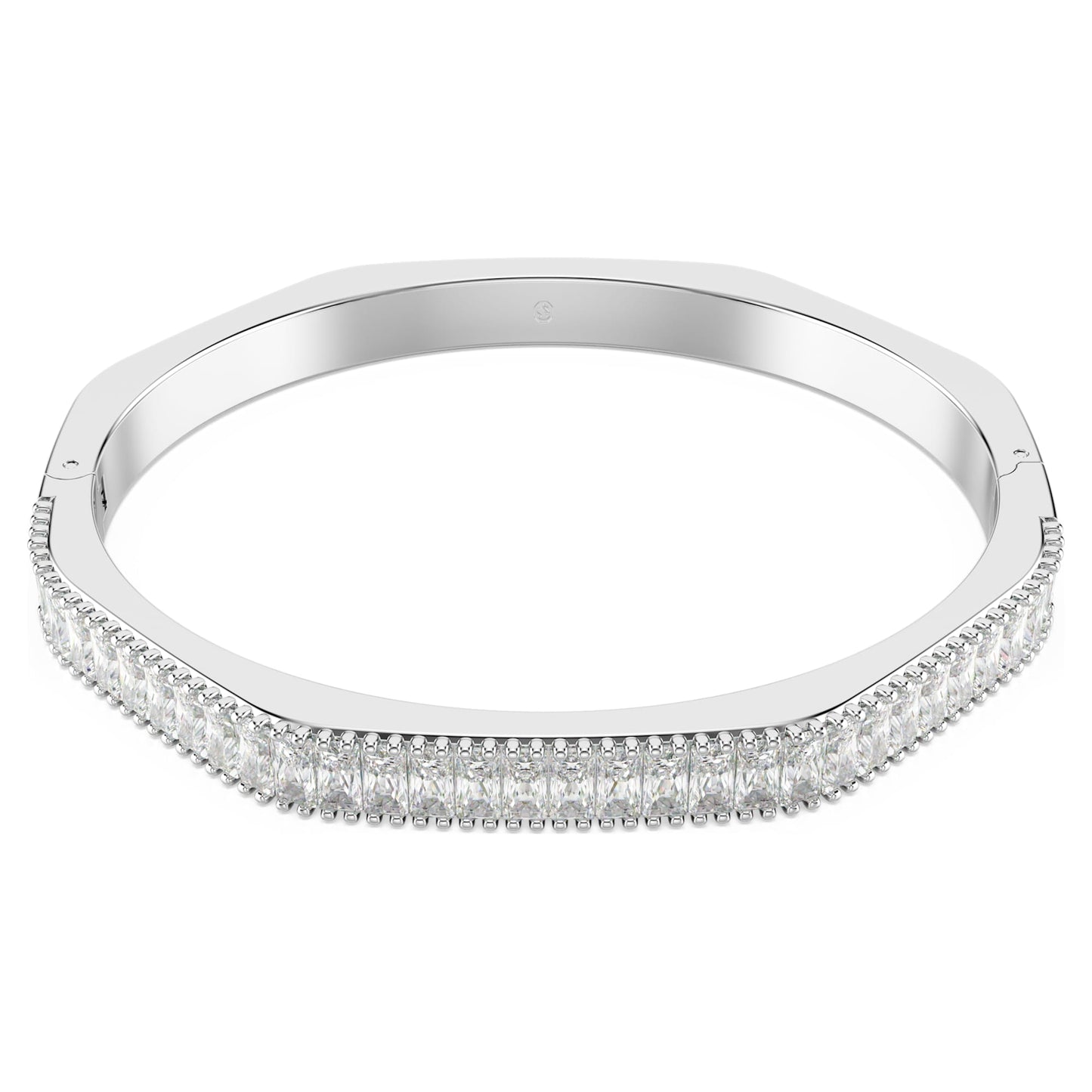 Bracciale rigido Swarovski Matrix Taglio baguette, Forma ottagonale, Bianco, Placcato rodio