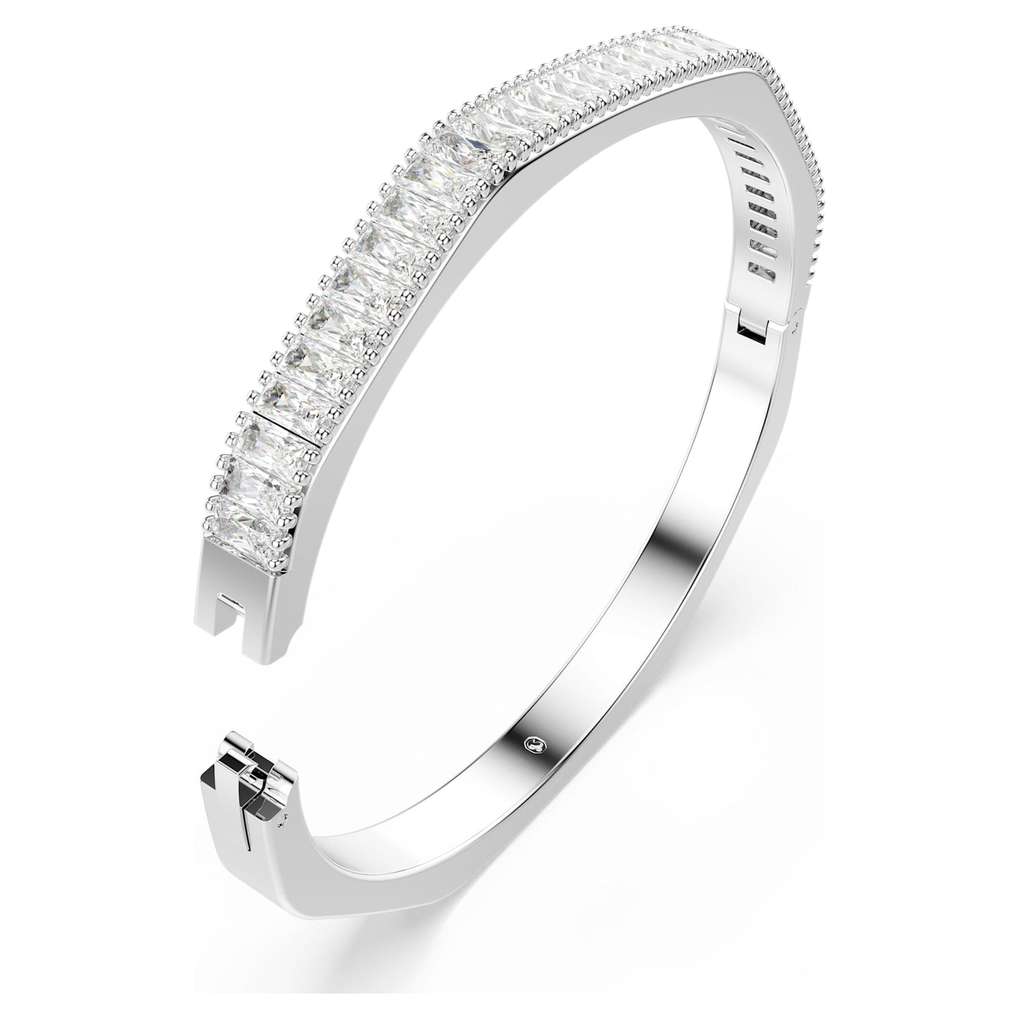 Bracciale rigido Swarovski Matrix Taglio baguette, Forma ottagonale, Bianco, Placcato rodio