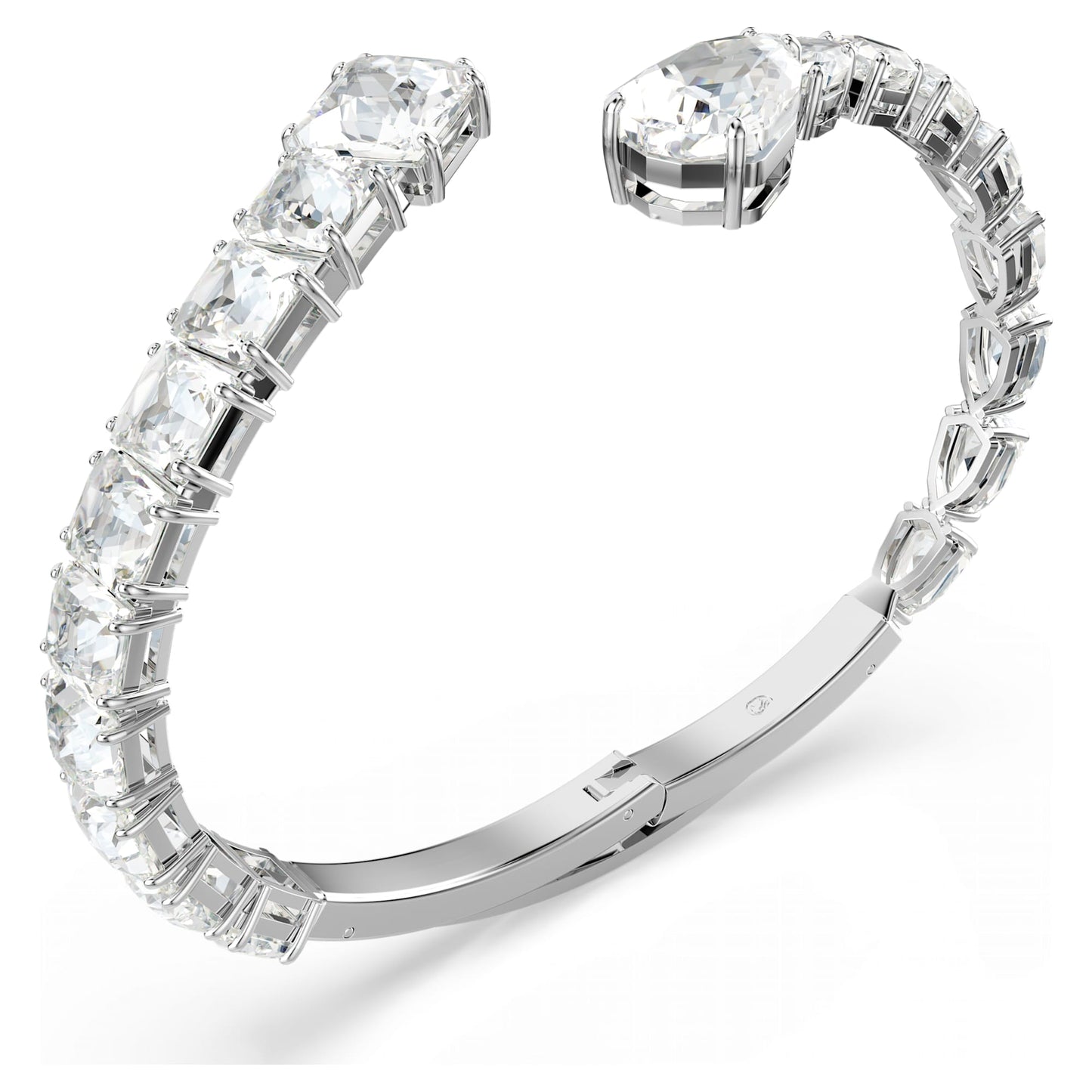 Bracciale rigido Swarovski Matrix Taglio misto, Bianco, Placcato rodio