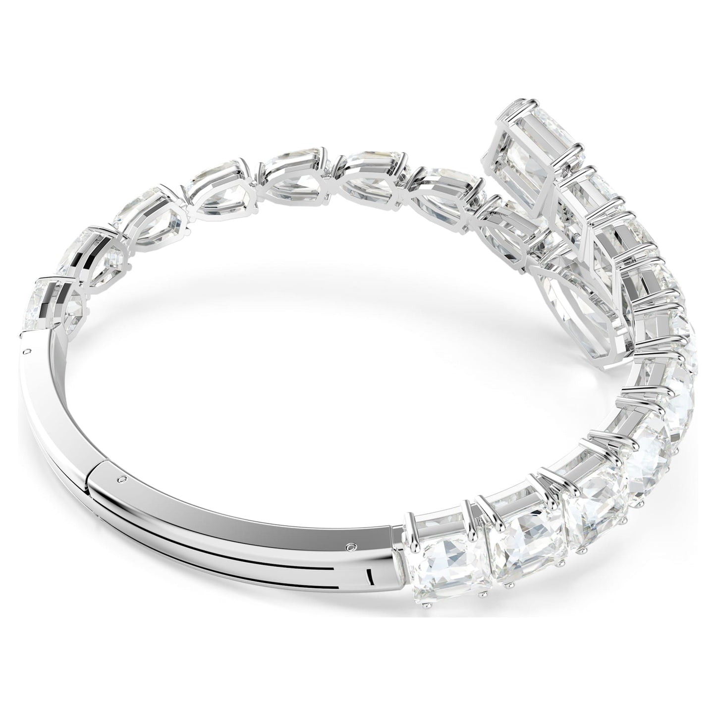 Bracciale rigido Swarovski Matrix Taglio misto, Bianco, Placcato rodio
